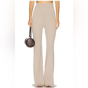 REMAIN Soleima Rib Knit Pants In Silver Gray Size 4 High-Waisted Flare Pants